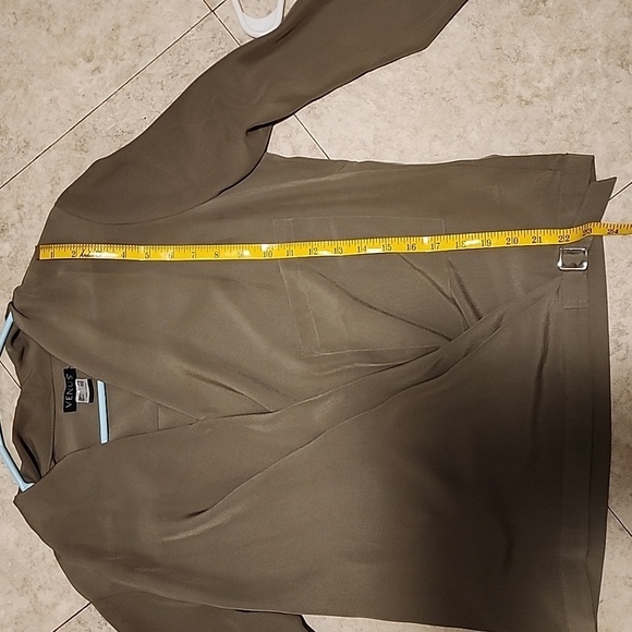 VENUS olive blouse SURPLICE top SIZE small - Picture 14 of 15